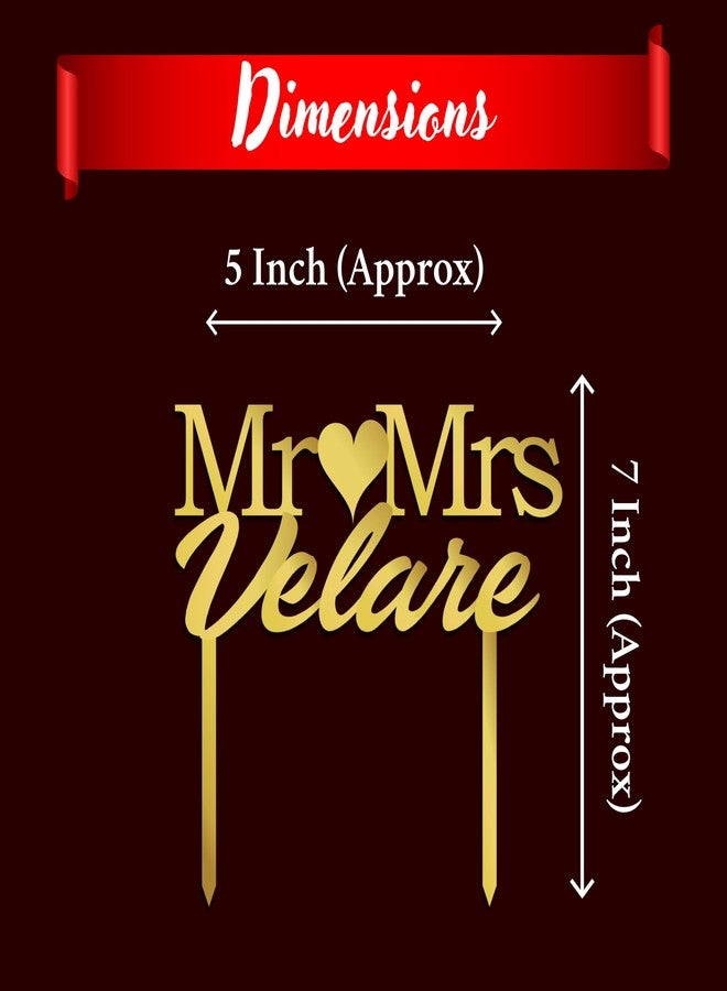 Yellow Nuts Personalised Cake Topper For Wedding Bride Groom Acrylic Golden Baby Shower Anniversary Props Cake Decor Decoration (Style 2) - Image 3